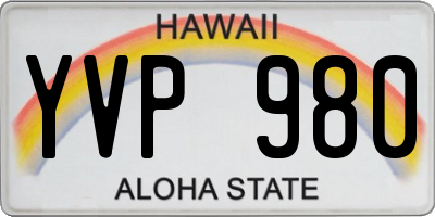 HI license plate YVP980
