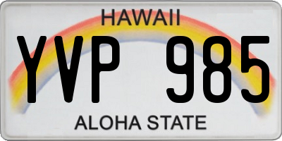 HI license plate YVP985