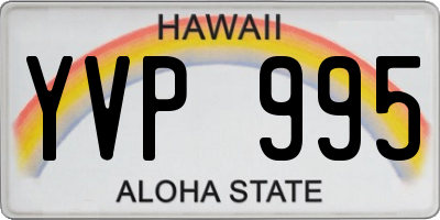 HI license plate YVP995