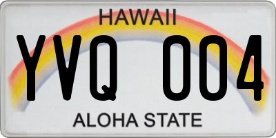 HI license plate YVQ004