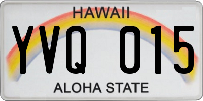 HI license plate YVQ015