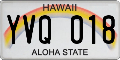 HI license plate YVQ018