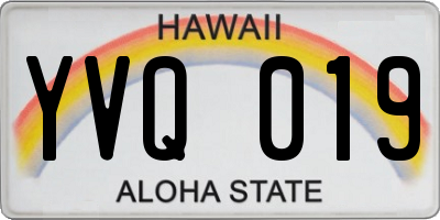 HI license plate YVQ019