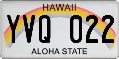 HI license plate YVQ022