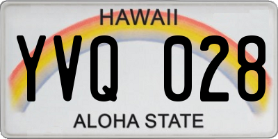 HI license plate YVQ028