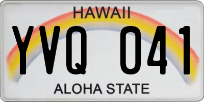 HI license plate YVQ041