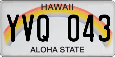 HI license plate YVQ043