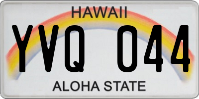 HI license plate YVQ044