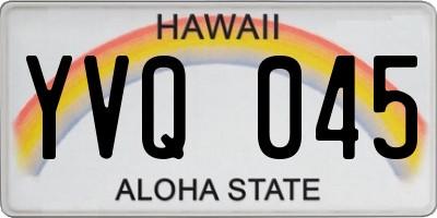 HI license plate YVQ045