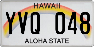 HI license plate YVQ048