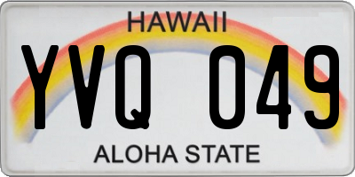 HI license plate YVQ049