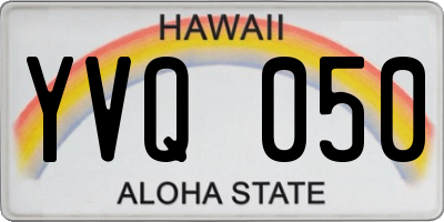 HI license plate YVQ050