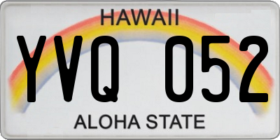 HI license plate YVQ052