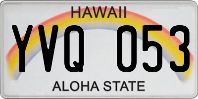 HI license plate YVQ053