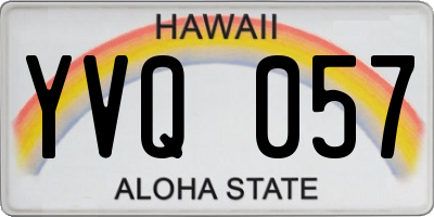 HI license plate YVQ057