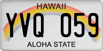 HI license plate YVQ059