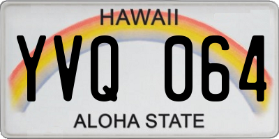 HI license plate YVQ064