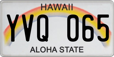 HI license plate YVQ065