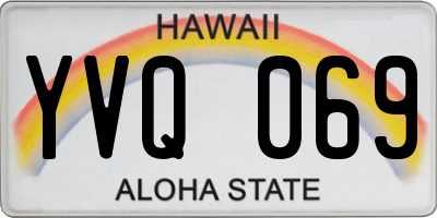 HI license plate YVQ069