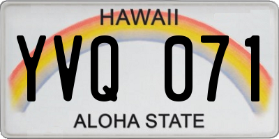 HI license plate YVQ071