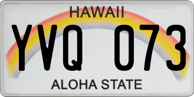 HI license plate YVQ073