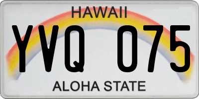 HI license plate YVQ075