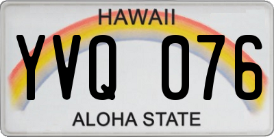 HI license plate YVQ076
