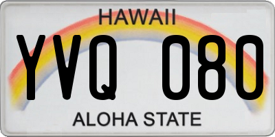 HI license plate YVQ080