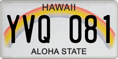 HI license plate YVQ081