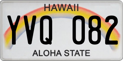 HI license plate YVQ082