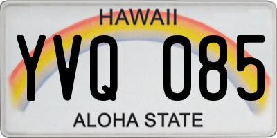 HI license plate YVQ085