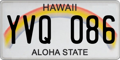 HI license plate YVQ086