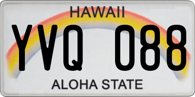 HI license plate YVQ088