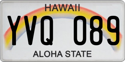 HI license plate YVQ089