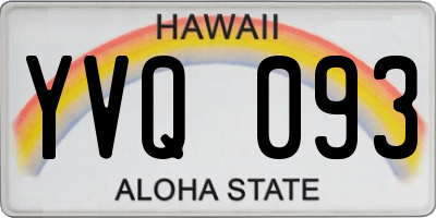HI license plate YVQ093