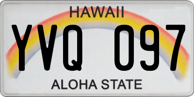 HI license plate YVQ097