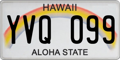 HI license plate YVQ099