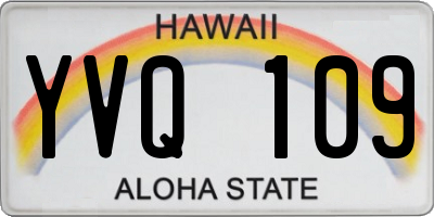 HI license plate YVQ109