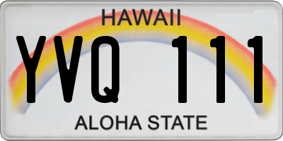 HI license plate YVQ111