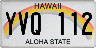 HI license plate YVQ112
