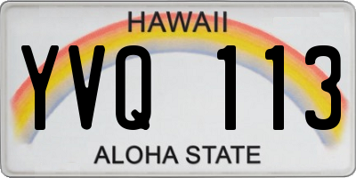 HI license plate YVQ113