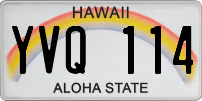 HI license plate YVQ114
