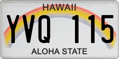 HI license plate YVQ115