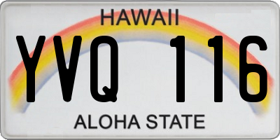 HI license plate YVQ116