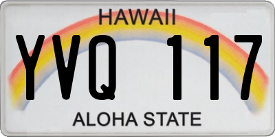 HI license plate YVQ117