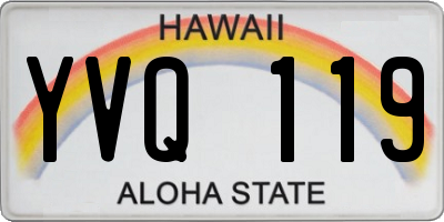 HI license plate YVQ119
