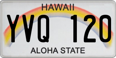 HI license plate YVQ120