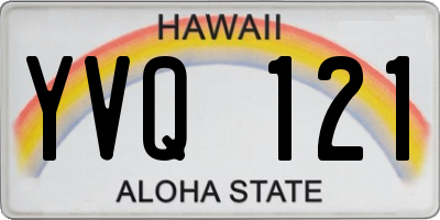 HI license plate YVQ121