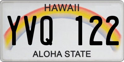 HI license plate YVQ122