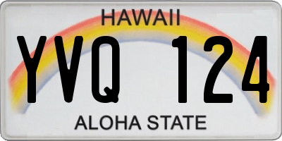 HI license plate YVQ124